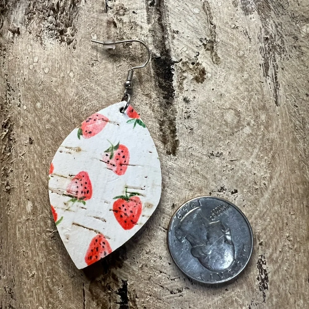 Strawberry‎ Print Dangle Earrings